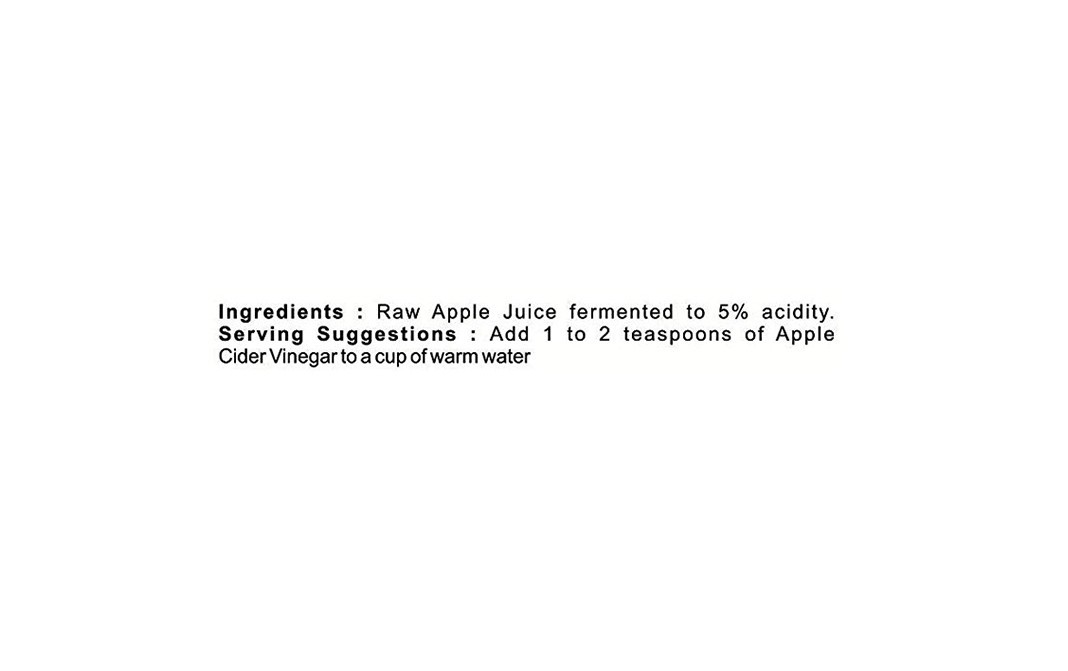 Farganic Apple Cider Vinegar    Plastic Bottle  500 millilitre